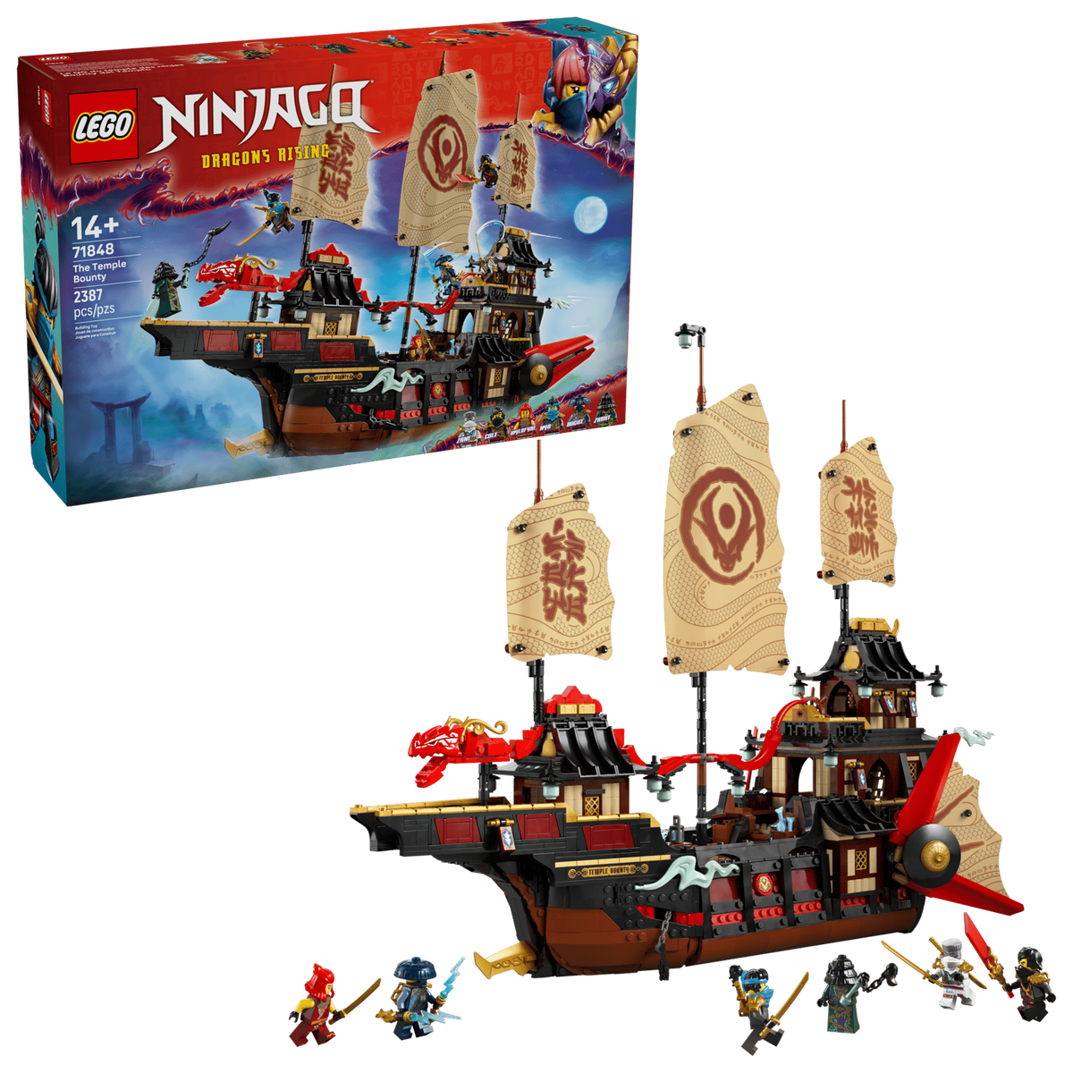 LEGO Ninjago: O Navio Pirata do Templo, 2387 Peças (71848)