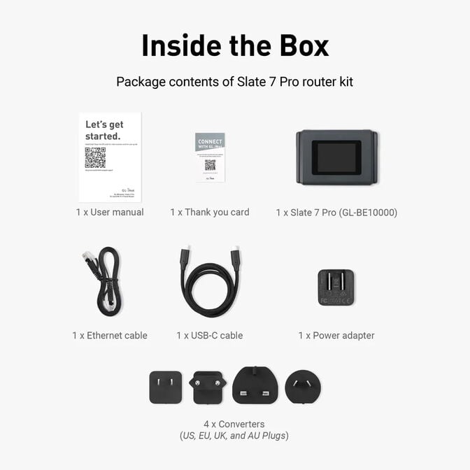 Router de Viagem GL.iNet GL-BE10000 Slate 7 Pro Wireless BE10000 Wi-Fi 7 Tri Band image number 7
