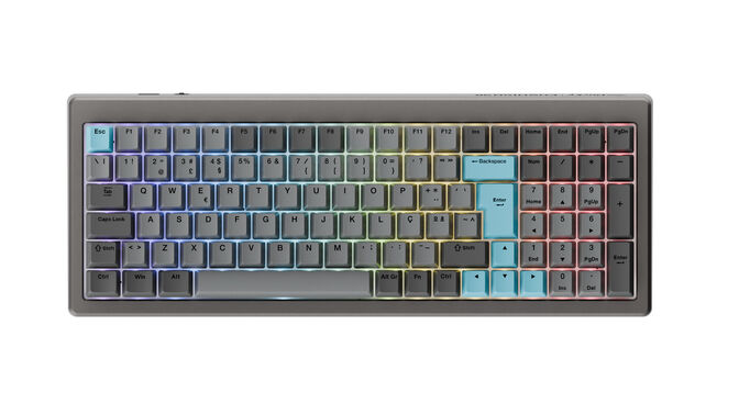 Teclado Mec&acirc;nico Ducky Cushion 98 Tri-Mode Silent Tactile 96% Cinzento (PT) image number 1