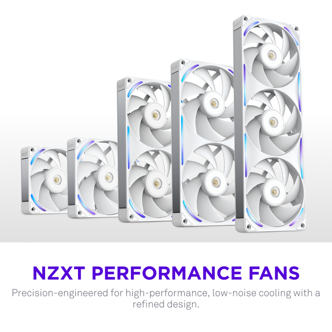 Ventoinha NZXT F240X Perfomance RGB Single-Frame Brancas - Dupla Vento&iacute;nha 120mm (240mm) image number 8