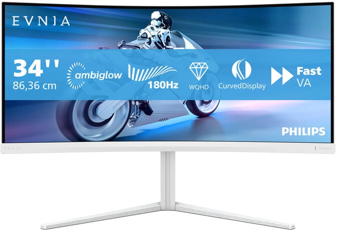 Monitor Curvo Philips EVNIA 5000 AMBIGLOW 34" 34M2C5501A Fast VA WQHD 180Hz 1ms(0.5ms) HDR 400 image number 9
