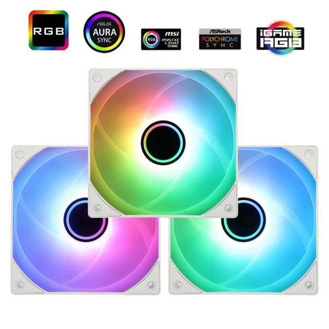 Ventoinha Thermalright TL-C12W-S V3 ARGB PWM Branca 120mm (Pack 3) image number 0