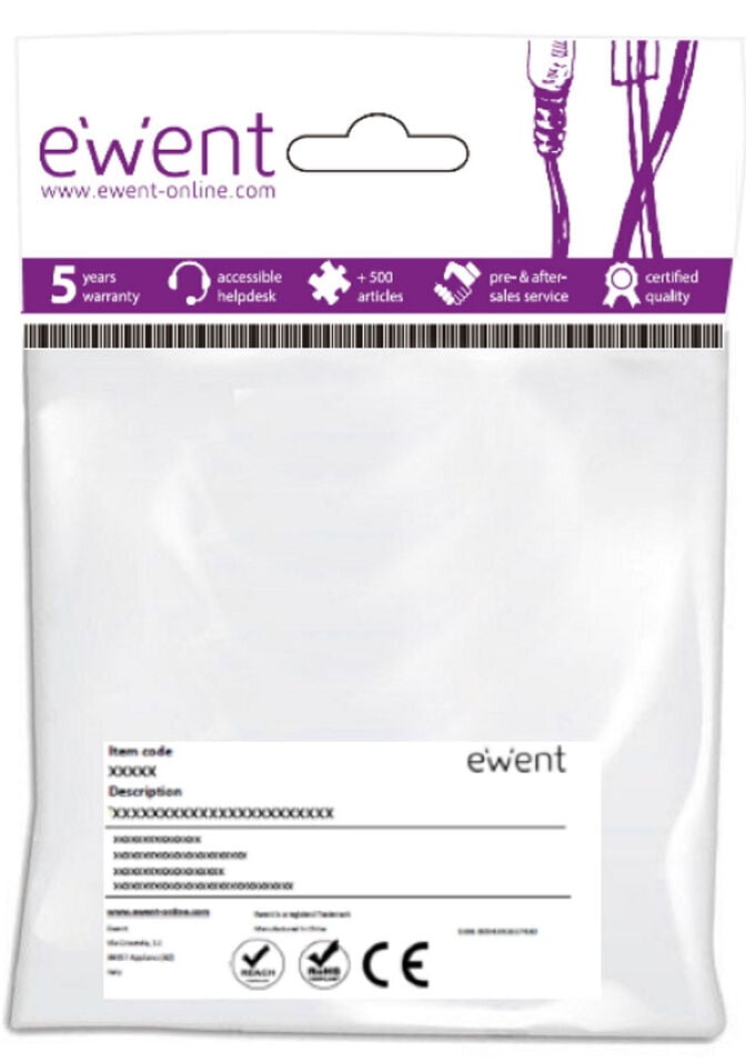 Cabo USB 3.0 Ewent Tipo A Macho > Tipo A Macho 1 M Preto image number 1