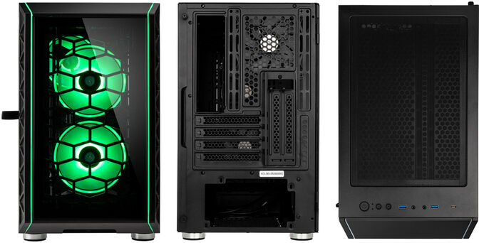 Caixa Micro-ATX Kolink Citadel Glass SE ARGB Vidro Temperado Preto image number 3
