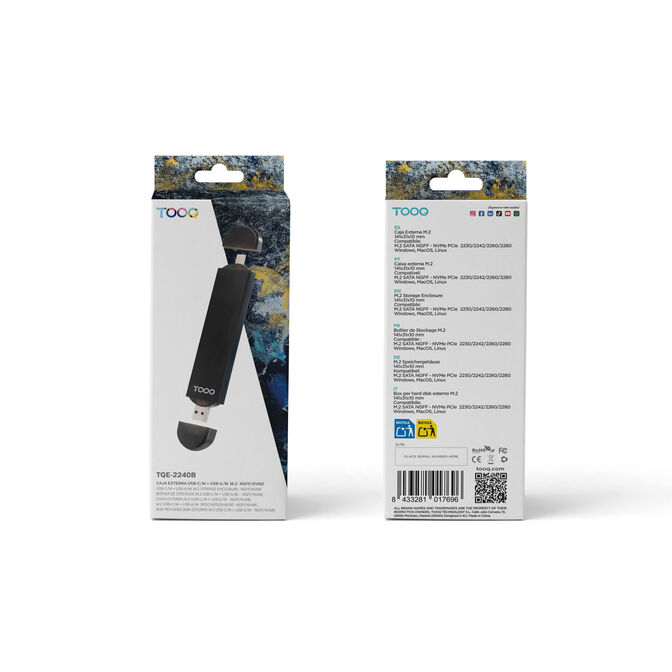 Caixa SSD Tooq TQE-2240B M.2 NGFF/NVMe USB3.2 Gen 2 USB-C+USB-A image number 8