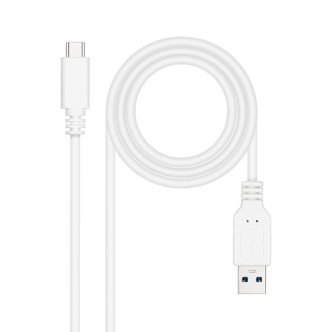 Cabo USB 3.1 Gen2 10Gbps 3A Nanocable USB-C/M > USB-A/M 2 M Branco image number 0