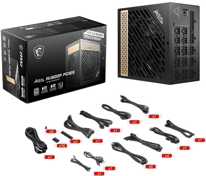 Fonte Modular MSI MEG A1300P 1300W 80+ Platinum PCIE5 image number 4