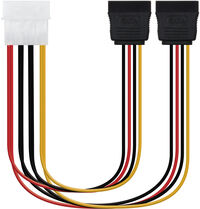 Cabo de Alimenta&ccedil;&atilde;o SATA Nanocable 5.25" (Molex 4Pinos) M 2x SATA F 20 CM OEM