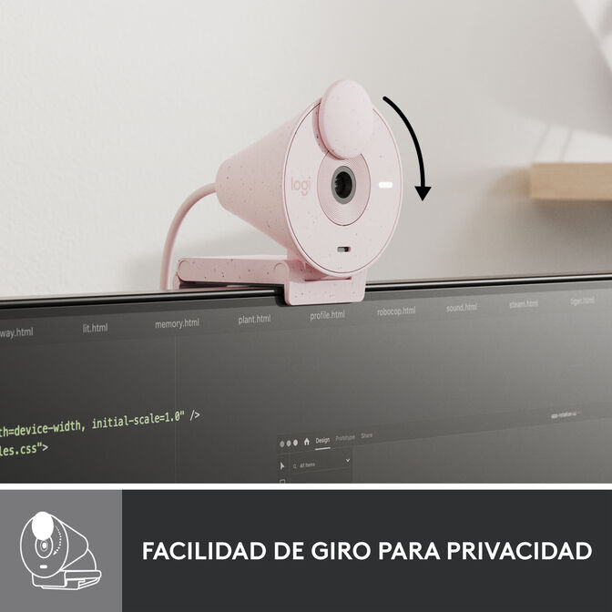 Webcam Logitech Brio 300 Full HD 1080p USB Type-C Rosa image number 9