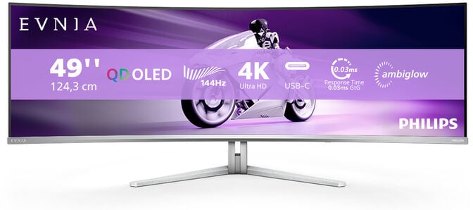 Monitor Curvo Gaming Philips EVNIA 49" 49M2C8900L QD-OLED Dual QHD 144Hz 0.03ms c/Ajuste Alt. image number 0
