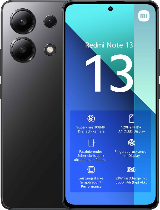 Smartphone Xiaomi Redmi Note 13 4G 6.67" 8GB/256GB Dual SIM Midnight Black image number 0