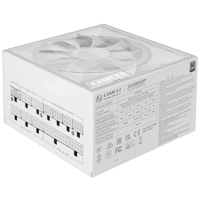 Fonte Modular Lian Li SX 850W 80+ Platinum Branco image number 2