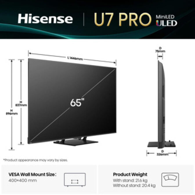 ** B Grade ** Televis&atilde;o Hisense 65U7Q PRO 65" QD Mini LED UltraHD 4K VIDAA image number 10