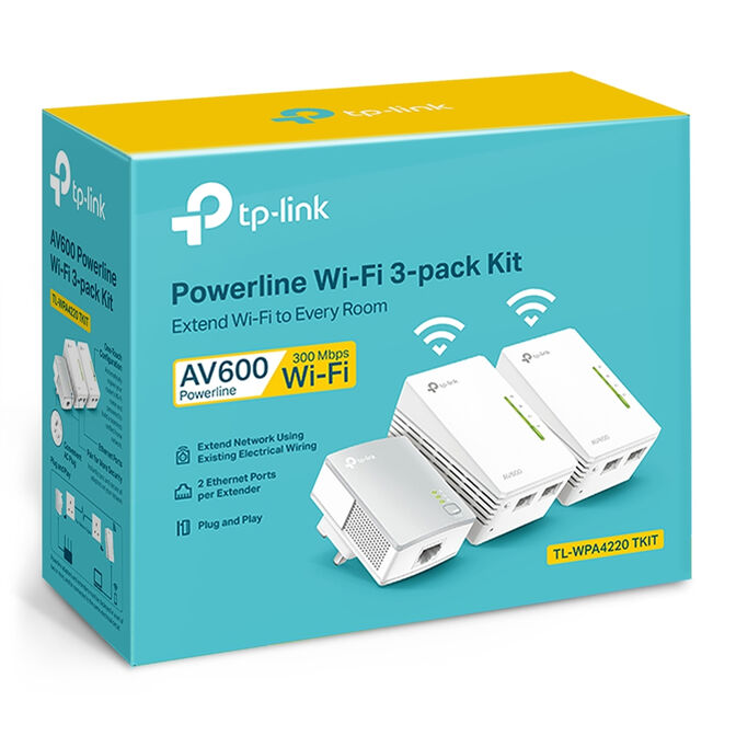 Powerline TP-Link TL-WPA4220 TKIT AV600 Homeplug AV Ethernet Wi-Fi 300Mbps image number 5