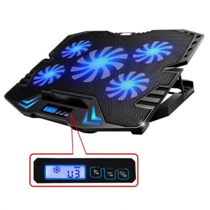 Cooler de Port&aacute;til Ewent com 5 Ventoinhas Silenciosas at&eacute; 17" + 2 USB image number 1