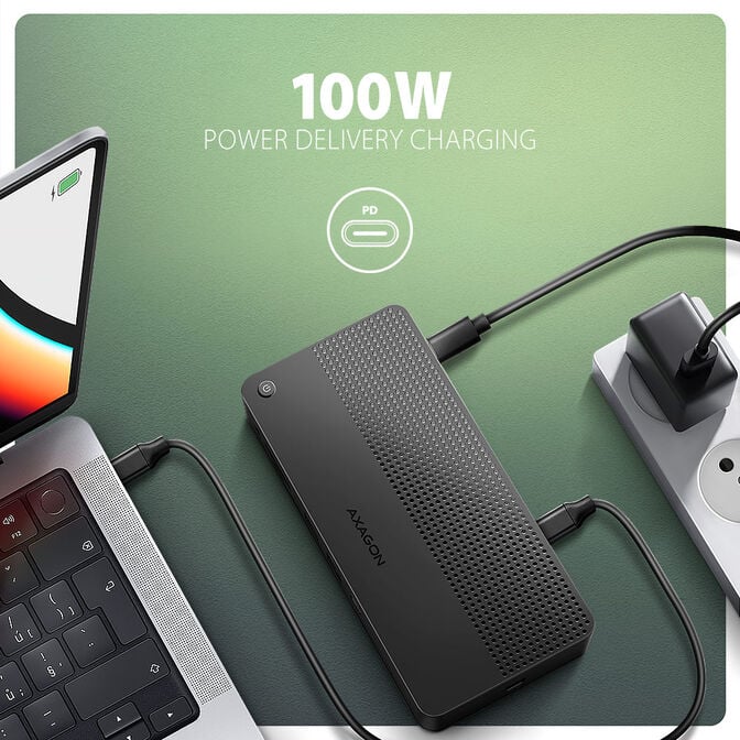 AXAGON HMC-U4 USB4 dock, 3x USB-A, 2x USB-C, HDMI & DP 8K/30Hz, RJ-45, SD/mSD, audio, PD image number 8