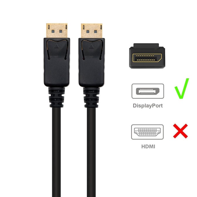 Cabo Ewent DisplayPort v1.2, 4k @ 60Hz, A/A AWG32, 1.0m, CU, shielded image number 1