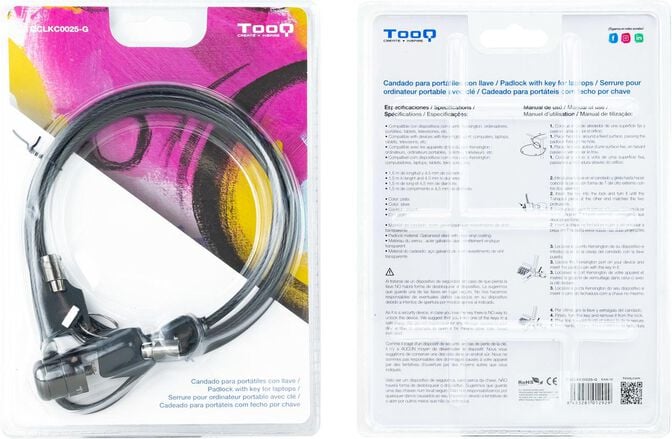 Cabo de Seguran&ccedil;a para Port&aacute;til com Chave 1,5 M Cinzento Escuro image number 9