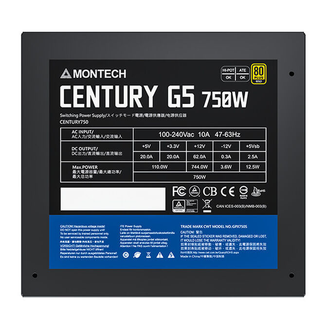 Fonte Modular Montech Century G5 750W 80 Plus Gold PCIE5 image number 5