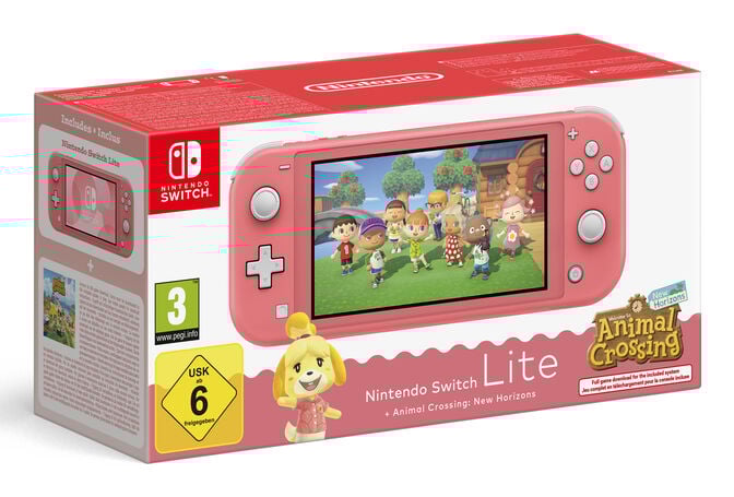 Consola Port&aacute;til Nintendo Switch Lite Coral+Animal Crossing New Horizons image number 0