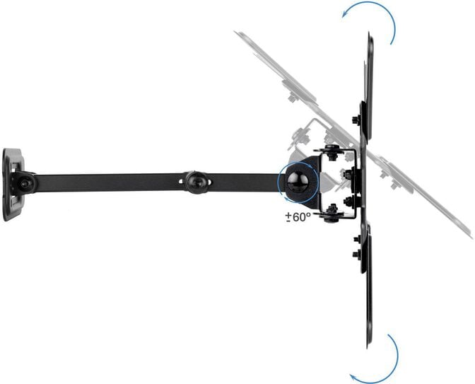 Suporte de Parede Tooq Tilt e Girat&oacute;rio 13" a 43" 66-370 mm Max. 20kg Preto image number 3