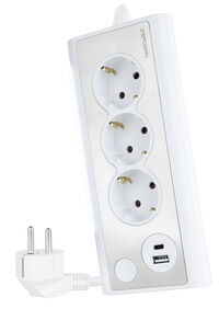 R&eacute;gua Nanocable 3 Tomadas / 2x USB ( USB-C / USB-A )