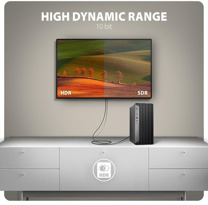 Adaptador Mini AXAGON RVD-HI20C2 DisplayPort para HDMI, 4K/60Hz 1,8m image number 3