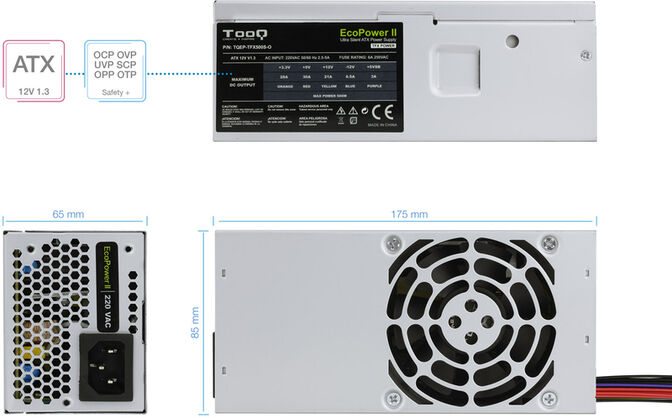Fonte de Alimenta&ccedil;&atilde;o Tooq TQEP-TFX500S-O TFX 500W image number 3