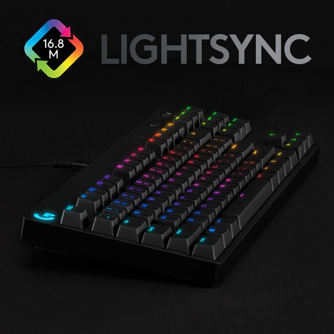 Teclado Logitech G PRO RGB Lightsync GX Blue Clicky Preto (US) image number 4