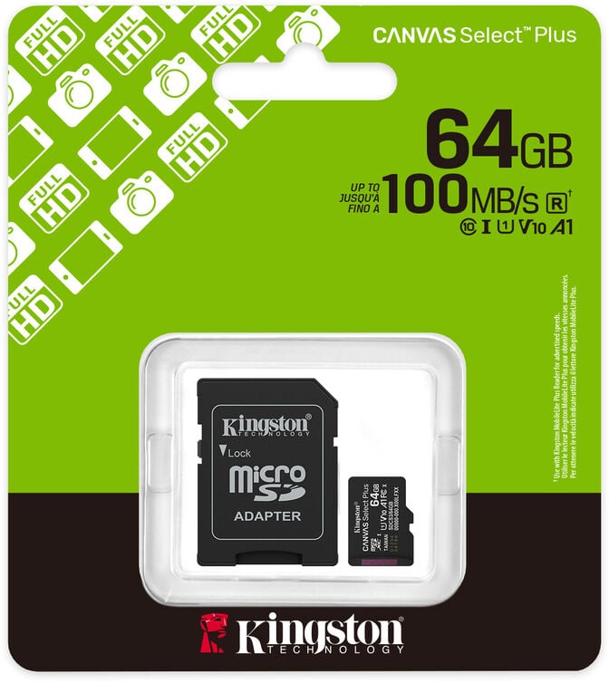 Cart&atilde;o Kingston Canvas Select Plus Gen3 100MB/s MicroSDHC UHS-I A1 64GB image number 4