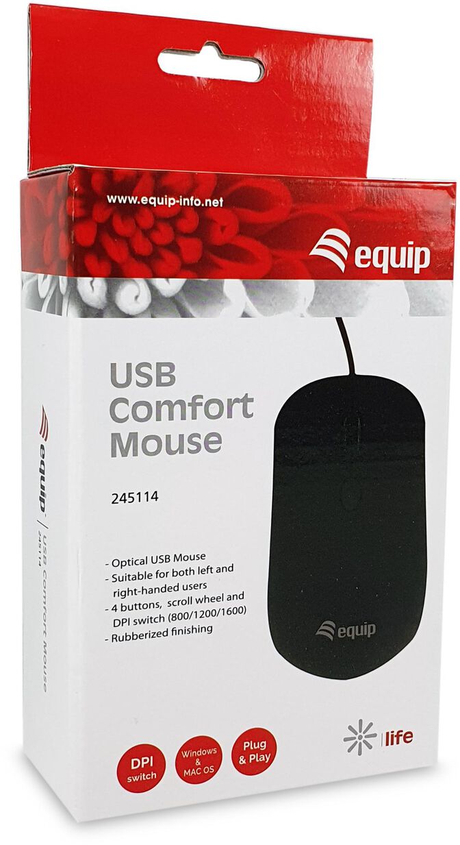 Rato Equip Comfort USB Preto image number 2