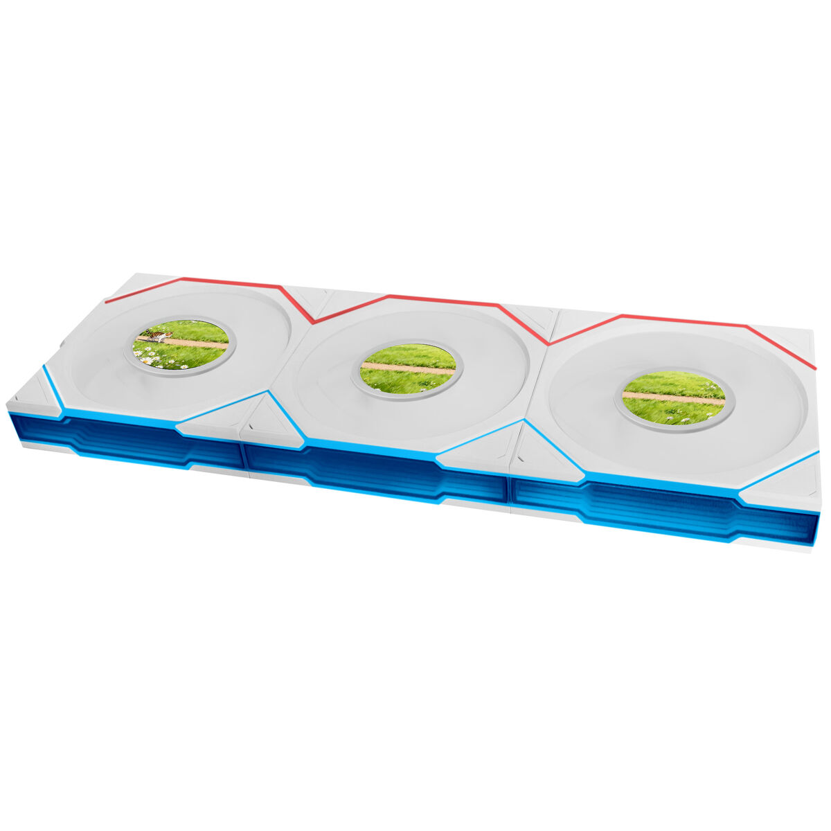 Ventoinha Lian Li UNI FAN TL120 LCD FLEX Wireless Reverse Blade Branco 120mm (Pack 3)
