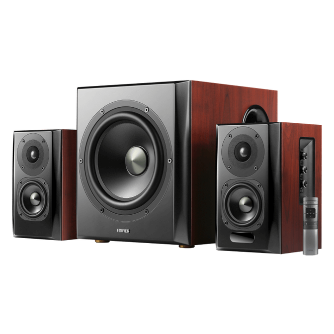 Colunas Edifier S350DB 2.1 Bluetooth 5.1 150W RMS Castanhas image number 0