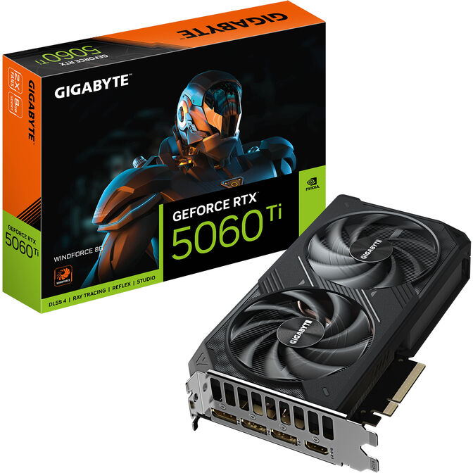 Gr&aacute;fica Gigabyte GeForce&reg; RTX 5060 Ti WindForce 2 8GB GDDR7 DLSS4 image number 0