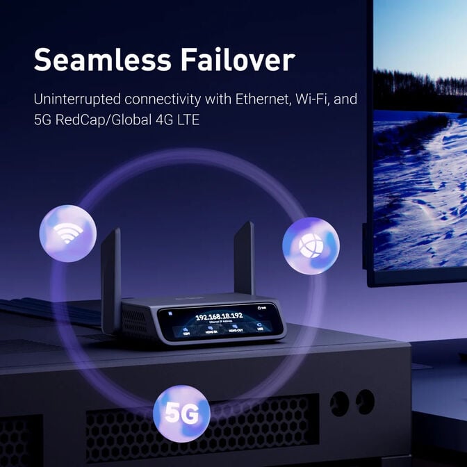 KVM Acesso Remoto GL.iNet GL-RM10RC Comet 5G Wi-Fi 6 5G RedCap image number 7