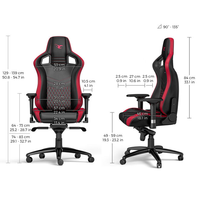 ** B Grade ** Cadeira noblechairs EPIC - mousesports Edition Preto / Vermelho image number 4