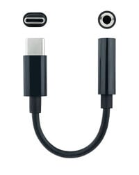 Cabo Conversor de &Aacute;udio Nanocable USB-C/M Jack 3.5/F 11 CM Preto