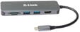 HUB USB D-Link USB-C Macho > 2 x USB 3.0 (SS) + 1 x HDMI (4K Ready) + 1 x USB-C (PD60W) + Leitor de Cart&otilde;es image number null