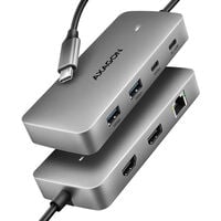 HUB AXAGON HMC-CUB83X2 1x HDMI + 1x DP + 2x USB-A + 1x USB-C + PD 100W, USB-C cable 15 cm