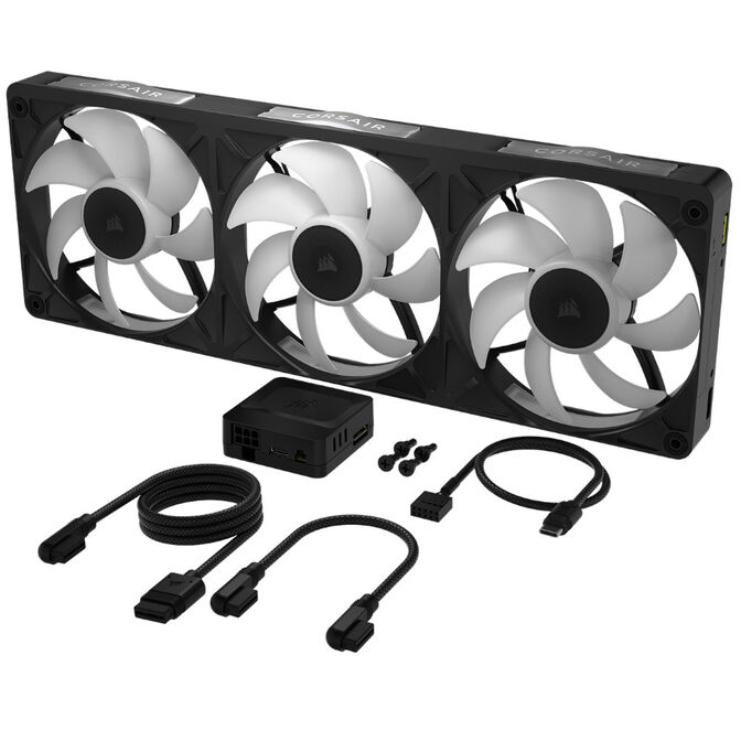 Ventoinha Corsair iCUE Link RX360 II Unified Frame Pretas RGB PWM Tripla Vento&iacute;nha 120mm (360mm) com HUB image number 4