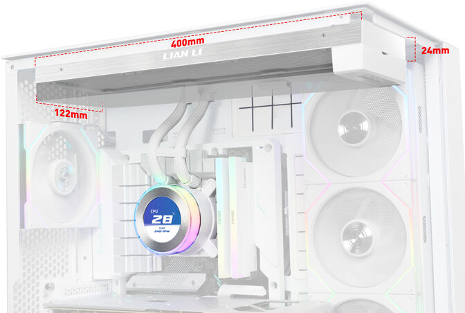 Water Cooler CPU AIO Lian Li HydroShift II LCD-C 360 Branco - 360mm S/Ventoinhas image number 2