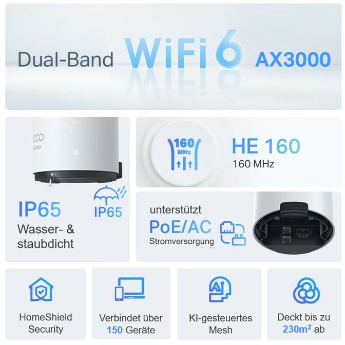Sistema Mesh TP-Link Deco X50 Outdoor/Indoor AX3000 Mesh Wi-Fi 6 image number 5