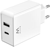 Carregador Ewent EW1328 USB-C/USB-A 45W QC 3.0 GaN Branco