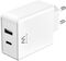 Carregador Ewent EW1328 USB-C/USB-A 45W QC 3.0 GaN Branco