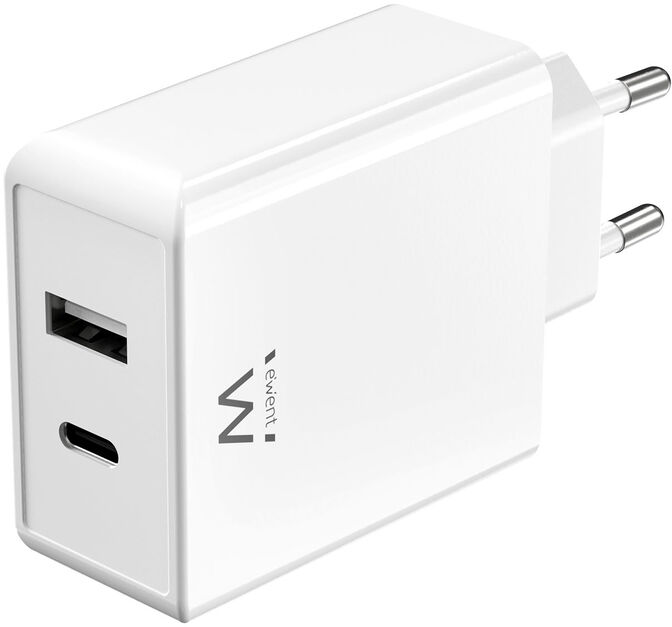 Carregador Ewent EW1328 USB-C/USB-A 45W QC 3.0 GaN Branco image number 0