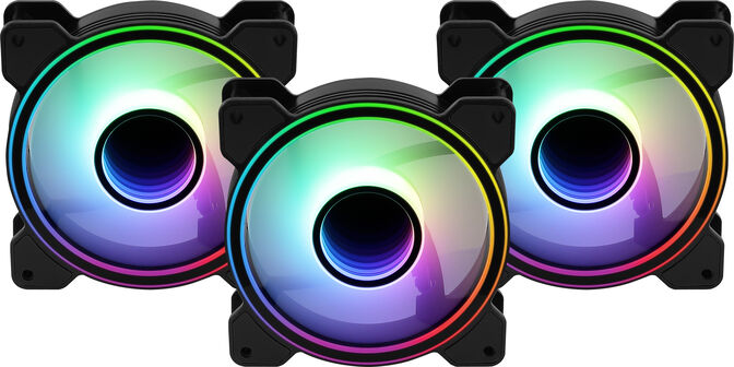 Ventoinha Aerocool Mirage 12 ARGB Pro Preto 120mm (Pack 3) image number 3