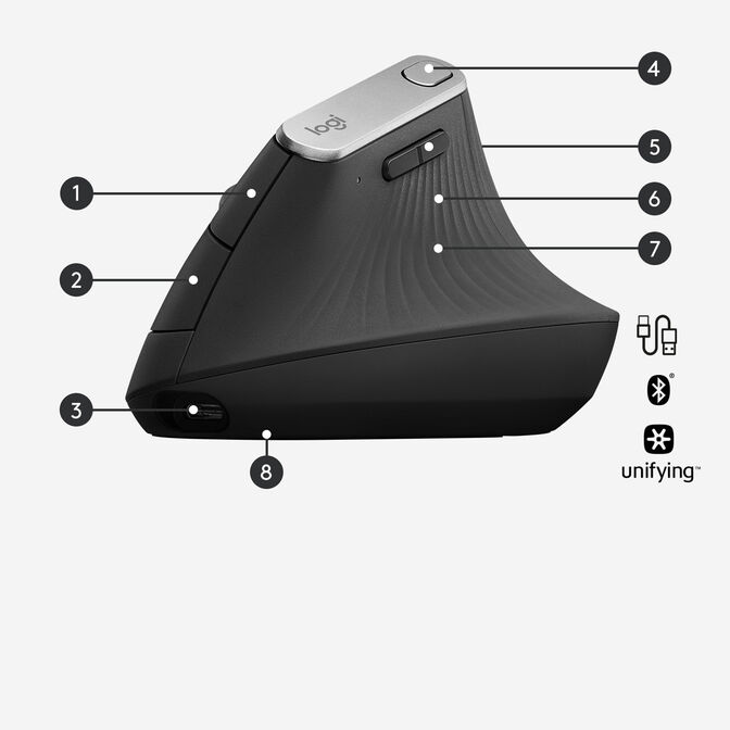 Rato Logitech MX Vertical 4000DPI Wireless Preto image number 16