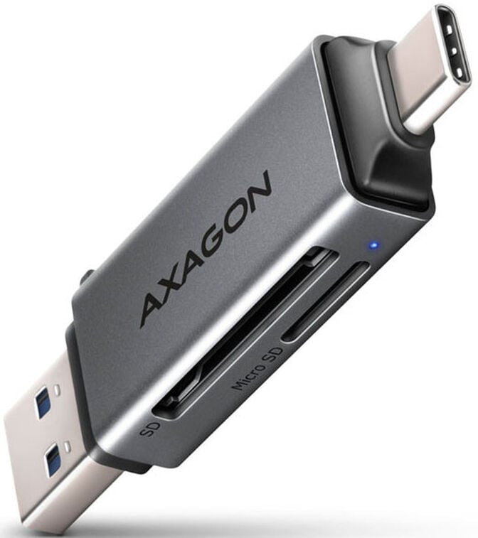 Leitor Cart&otilde;es AXAGON CRE-DAC External USB 3.2 Gen1 Type-C+Type-A 2-slot SD/microSD image number 2