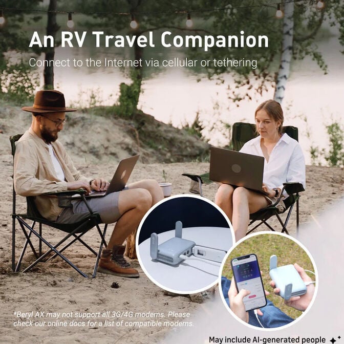 Router de Viagem GL.iNet GL-MT3000 Beryl AX Wireless AX3000 Wi-Fi 6 Dual Band image number 4
