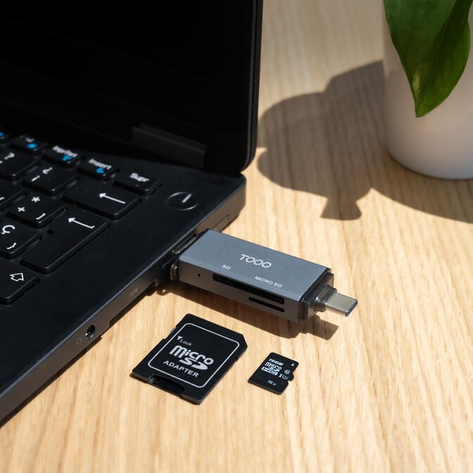 Leitor Cart&otilde;es Tooq USB3.0&nbsp; (USB-C+USB-A), SD/TF, Cinza image number 4